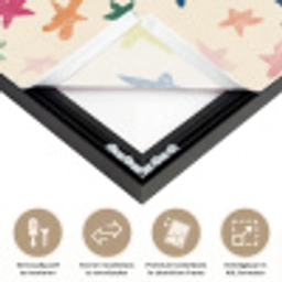 Patroon - Sterren - Kleurrijk Textielframe zwart klein 947 -USP_closeupNL