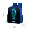 Gloeiende tijger in beweging Kinderrugzak - Blauw middel -productfoto_formaten