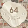 Vierkant - Beige - Marmer - Modern Naambord Organisch middel -sfeer10