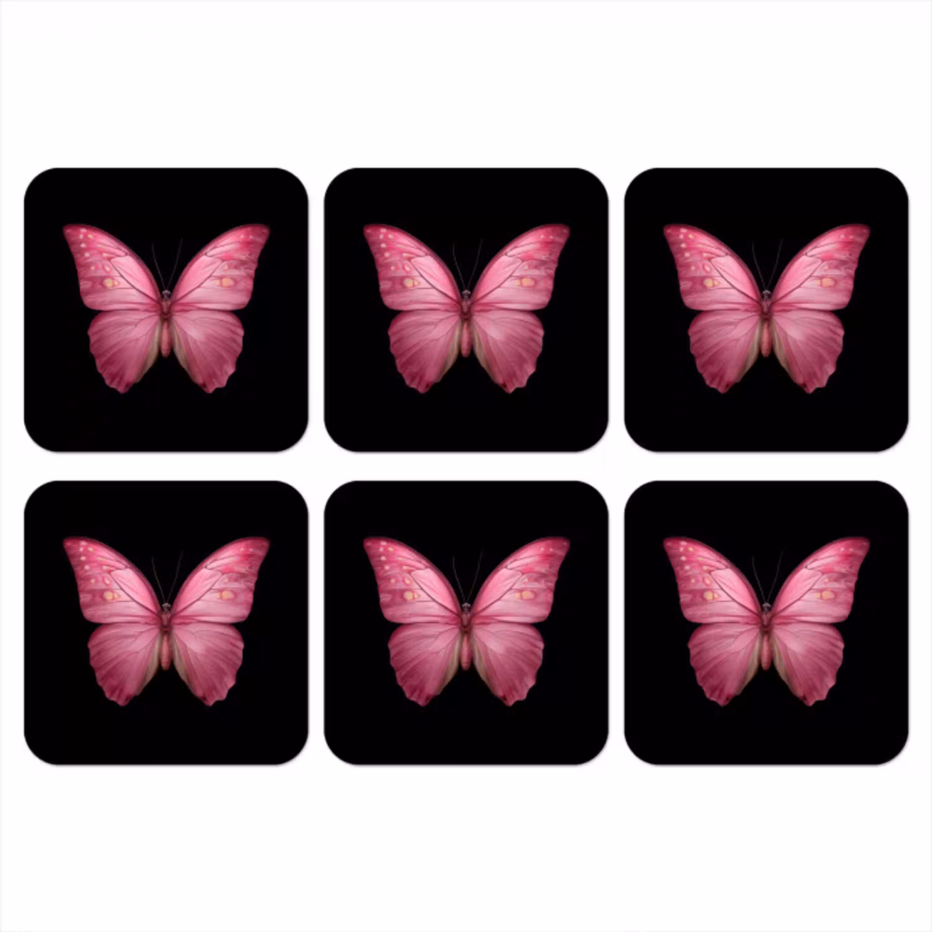 Vlinder - roze - Elegant onderzetter kurk middel -3d