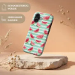 Watermeloen - Strepen - Groen Toughcase MagSafe Apple iPhone 17 klein 1017 -USP_RandenV_NL