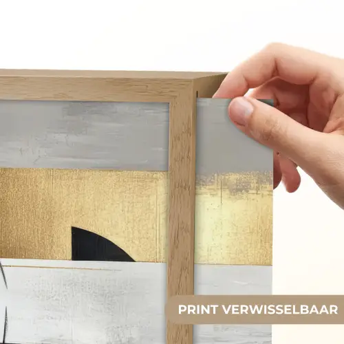Abstract - Goud - Zilver - Vormen - Aesthetic Light Box met batterij (Wandlamp) middel -USP_websiteprintNL