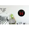 Vlinder - Rood - Contrast Wandcirkel aluminium klein -kinderkamer