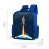 Raket - Rookwolken - Ruimte Kinderrugzak - Blauw middel -productfoto_formaten