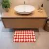 Golvend patroon - Retro - Rood - Beige Badmat klein 997 -sfeer1