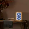 Palmblad - Patroon - Blauw Light Box met kabel (Tafellamp) klein 925 -sfeer4