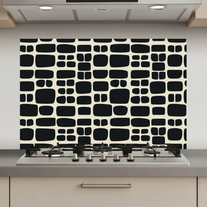 Modern - Organisch - Zwart keuken achterwand spatscherm klein 900 -3d_website