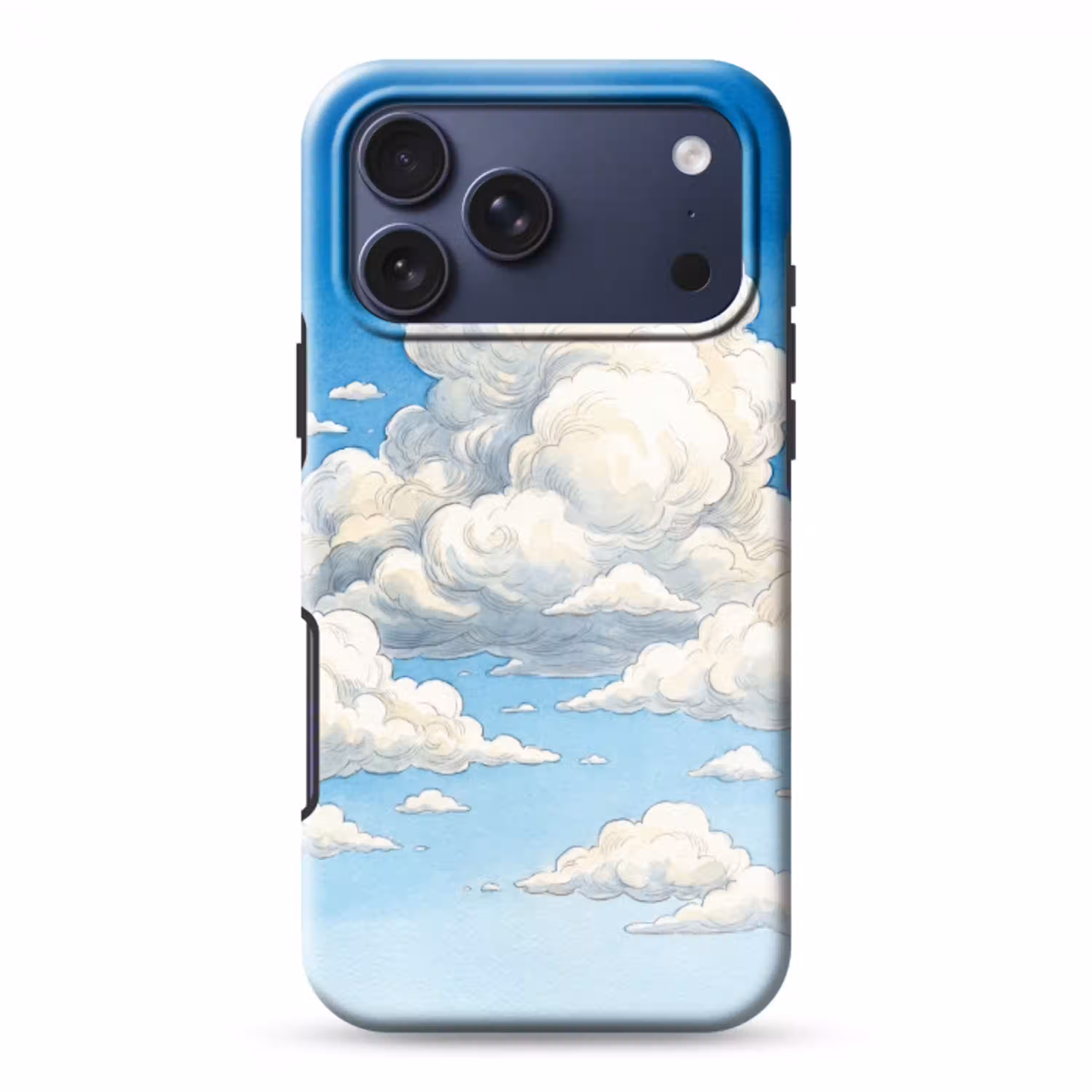 Wolken - Blauwe lucht - Natuur - Modern - Wit Toughcase MagSafe Apple iPhone 17 Pro Max klein -3d