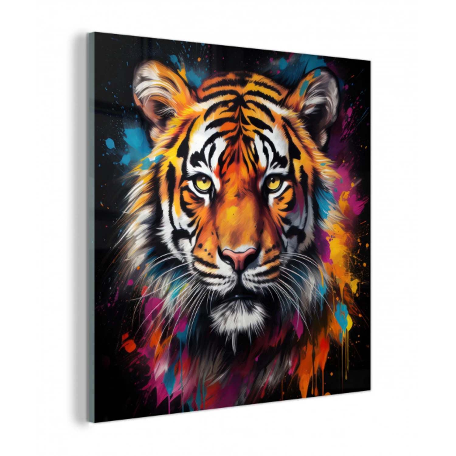 Tijger - Graffiti - Dieren - Zwart plexiglas 5mm klein -z3d