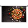 Pizza - Groente - Kruiden - Keuken - Industrieel Wandkleed katoen klein -zz3d