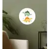 Sterren - Stegosaurussen - Blaadjes - Groen Wandcirkel behangsticker klein -sfeer2