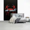 Krab - Rood - Neon - Quote fotobehang vinyl groot -slaapkamer