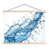 Spash - Water - Blauw textielposter latten blank klein -3d