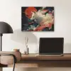 Witte vos - wolken - maan PET vilt klein -sfeer5