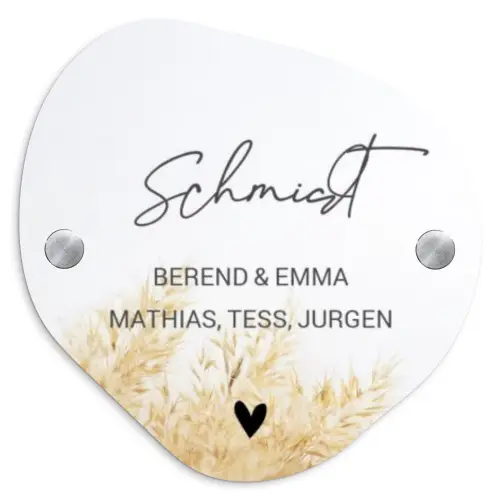 Pluimgras - Sierlijk Naambord Organisch middel -3d