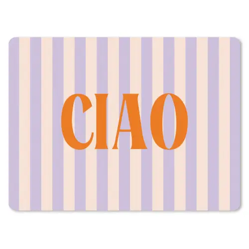 Ciao - Quote - Pastel - Strepen muismat rubber klein -3d