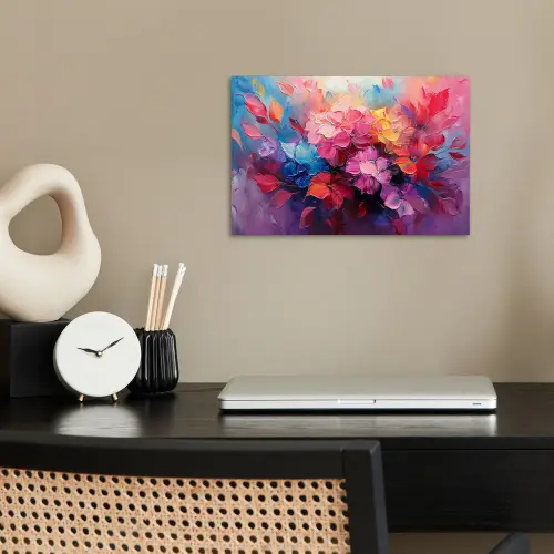Bloemen - Roze - Watercolor - Kunst poster papier klein -sfeer1