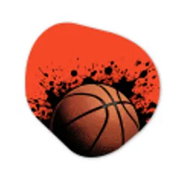 Basketbal - Verf - Sport - Oranje Wandcirkel Organisch Forex 3mm klein -3d