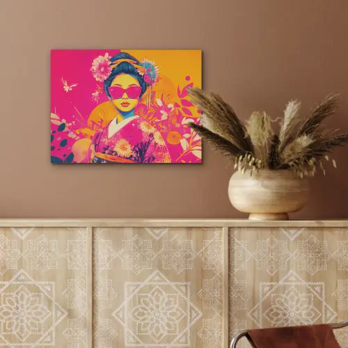 Vrouw - Zonnebril - Abstract - Oranje PET vilt klein -sfeer4