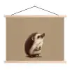 Egel - Snuitje - Bruin - Stekels textielposter latten blank klein -3d