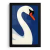 Zwaan - Wit - Snavel - Illustratie fotolijst zwart zonder passe partout klein -3d