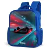 Raceauto - Baan - Neon - Verlichting Kinderrugzak - Blauw middel -schuin