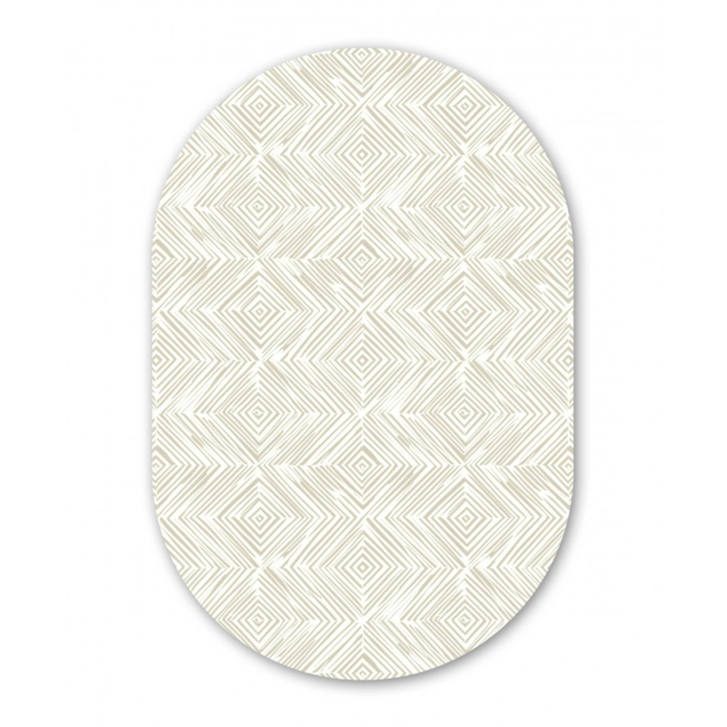 Abstract - Ruiten - Beige Wandcirkel Ovaal Forex klein 630 -3d