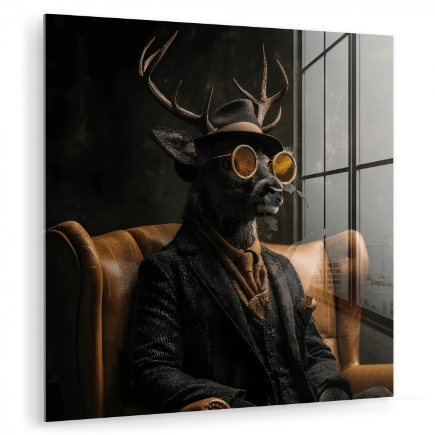 Hert - Zonnebril - Zwart - Pak plexiglas 5mm klein -zzzproduct_nieuw