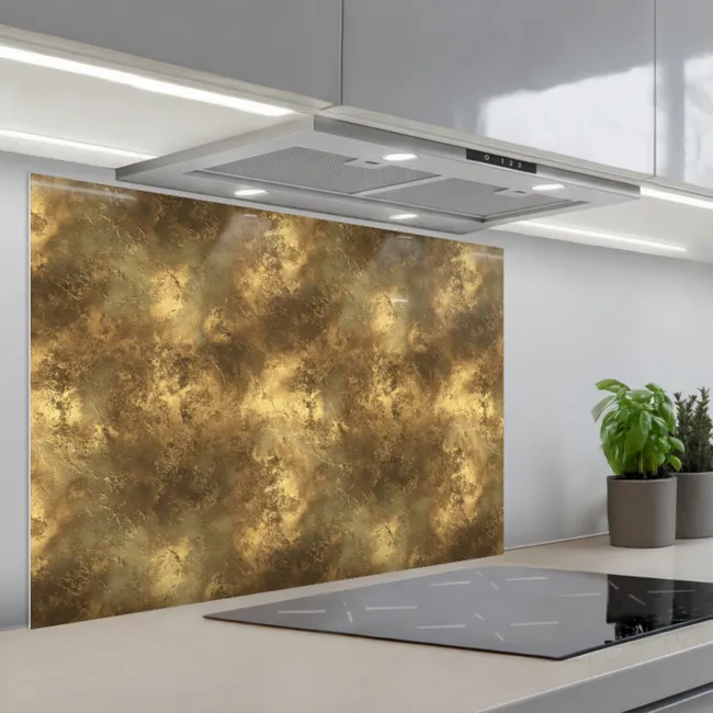 Paraschizzi cucina - Antico - aspetto metallico - Oro