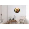 Hert - Geverfd - Gewei - Bruin Wandcirkel aluminium klein -woonkamer