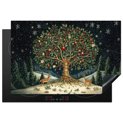 Feestboom - Winterhemel - Kleurrijk Inductie beschermer vinyl 3mm klein -3d