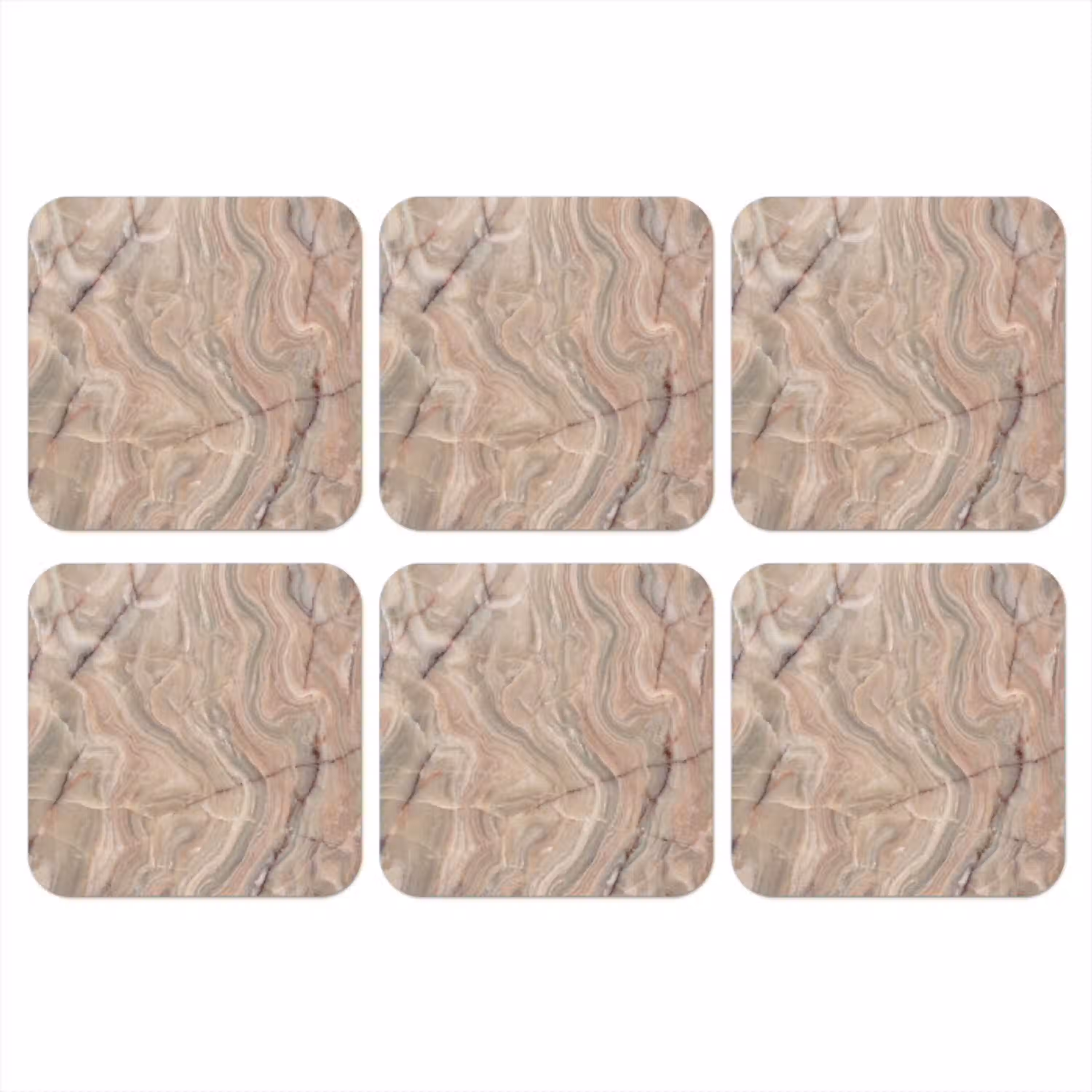 Marmer - Patroon - Abstract - Beige - Groen onderzetter kurk middel -3d