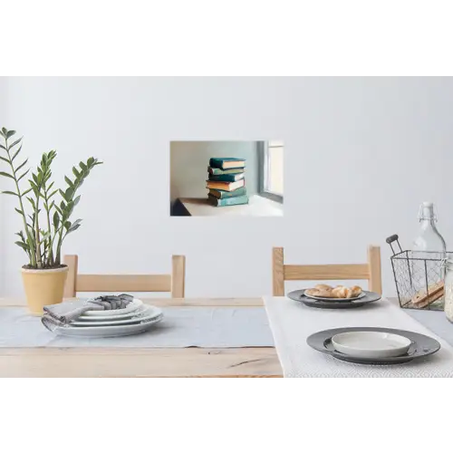 Stapel - Boeken - Groen - Daglicht Muursticker klein -eettafel