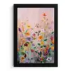 Schilderij - Bloemen - Abstract - Kleurrijk fotolijst zwart zonder passe partout klein -3d