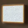 Zebra - Motief - Blauw - Wit Light Box met batterij (Wandlamp) middel 907 -z3d_website