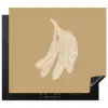 Bananen - Beige - Lijntekening - Minimalistisch Inductie beschermer vinyl 3mm middel -3d