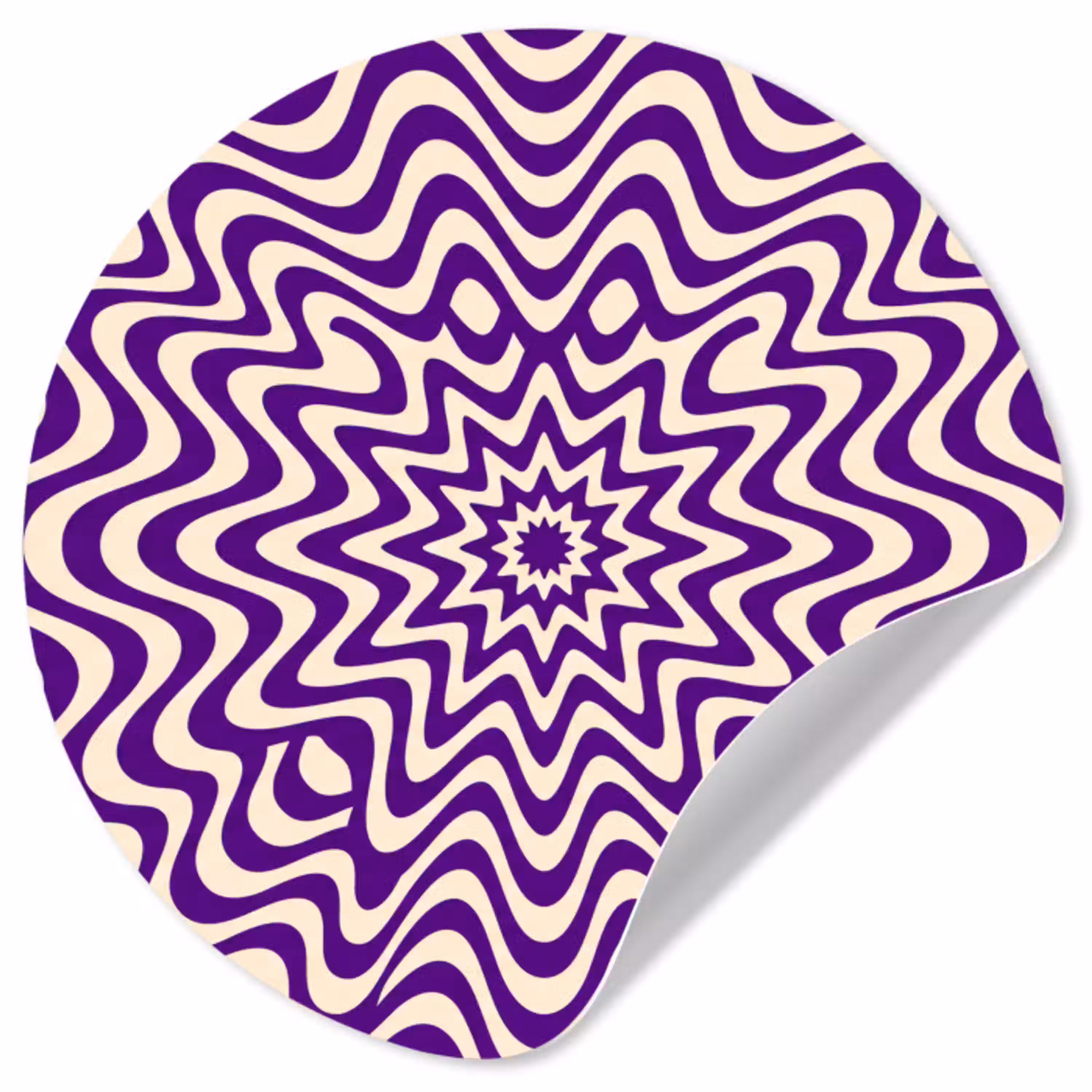 Abstract - Golven - Optisch - Modern - Paars Wandcirkel behangsticker klein -3d