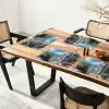 Huizen - Zee - Bomen - Bloemen Placemat vinyl groot -zzsfeer4_Kitchenyeah-website