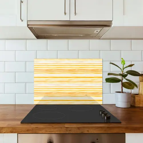 Frans - Citroen - Strepen - Geel keuken achterwand spatscherm klein 900 -sfeer2