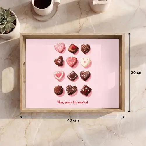 Chocolaatjes - Hartvormig - Liefste Dienblad Rechthoek middel -USP_Formaat