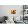 Vrouw - Ogen - Penseelstreken - Geel Muursticker klein -slaapkamer