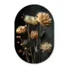 Boeket - Bloemen - Licht - Zwart Wandcirkel Ovaal Forex klein -3d