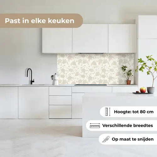 Bloemenpatroon - Silhouet - Wit keuken achterwand 2 middel 871 -sfeer4_NL