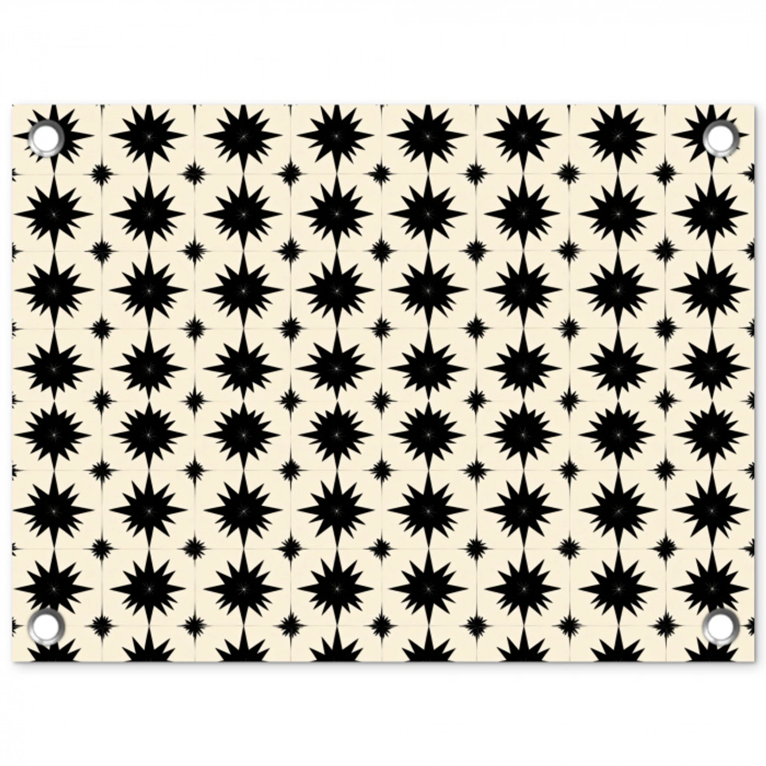 Stervormen - Geometrisch - Zwart tuinposter los doek klein 239 -3d