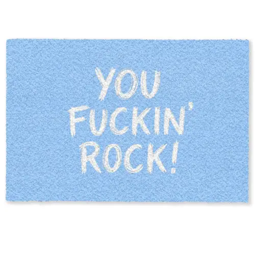 Blauw - Wit - You fuckin rock Deurmat klein -zkaufland3d