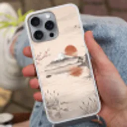 Bergtop - Meer - Bloesem Hoesje iPhone 16 Pro Max met koord klein -sfeer3