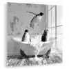 Pinguïns - Vintage - Dieren - Zwart - Wit plexiglas 5mm klein -zzzproduct_nieuw