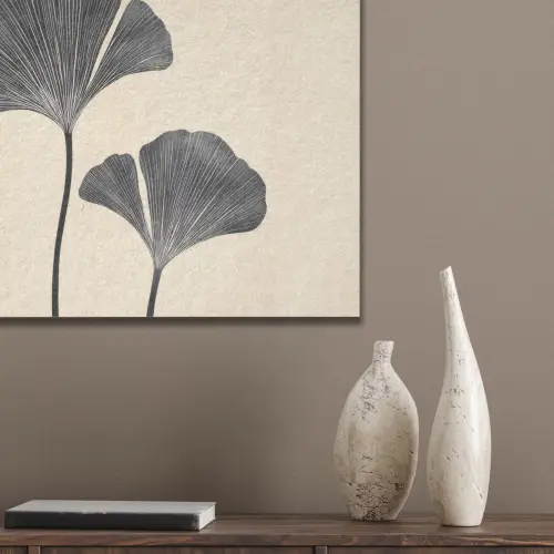Bladeren - Minimalistisch - Zwart PET vilt klein -sfeer6_closeup