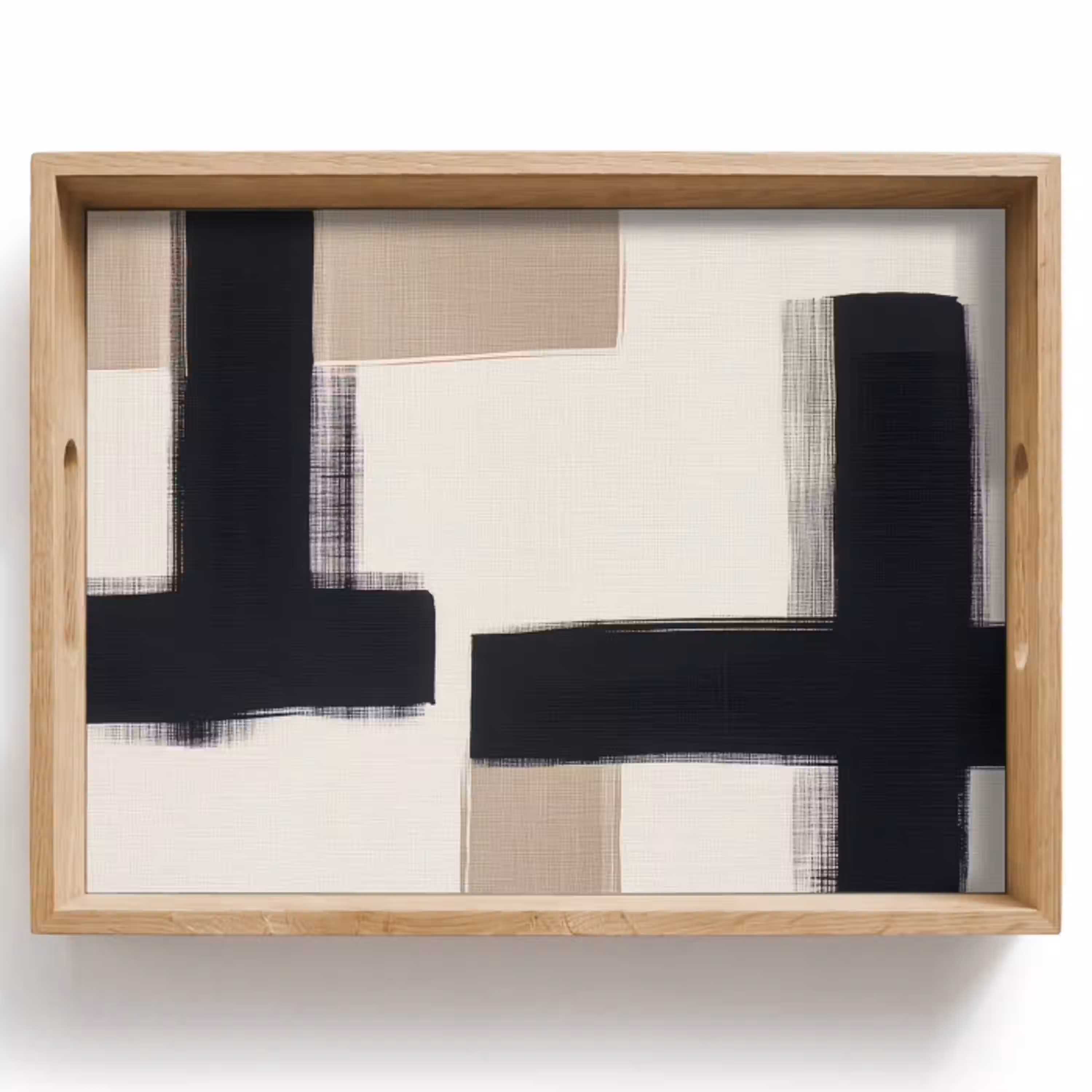 Zwart - Abstract - Japandi Dienblad Rechthoek middel -z3d_shopping
