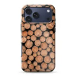 Houtblokken - Textuur - Patroon - Bruin - Rustiek Toughcase MagSafe Apple iPhone 17 Pro Max klein -3d